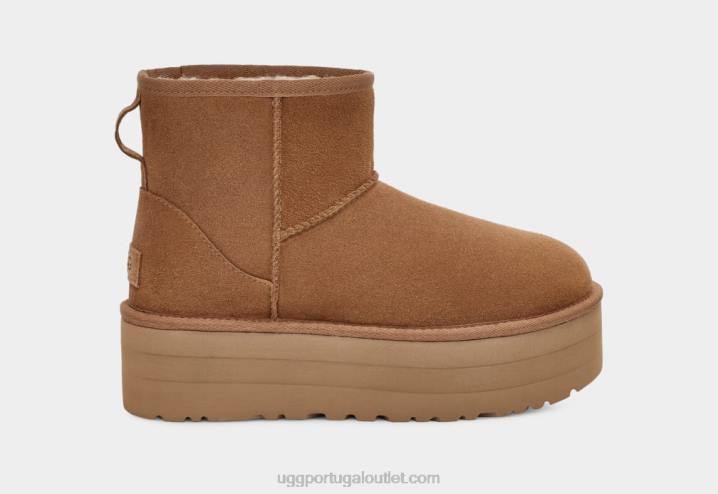 castanha mini plataforma clássica UGG 20TJ348 mulheres