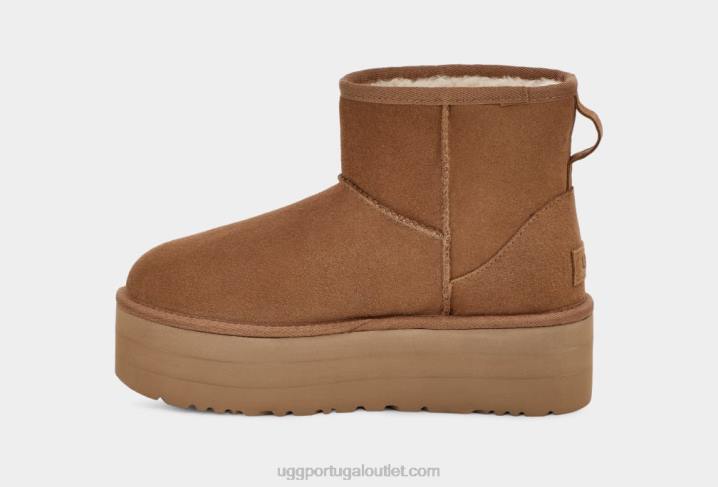 castanha mini plataforma clássica UGG 20TJ348 mulheres
