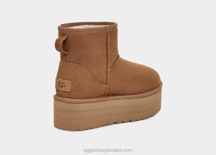 castanha mini plataforma clássica UGG 20TJ348 mulheres