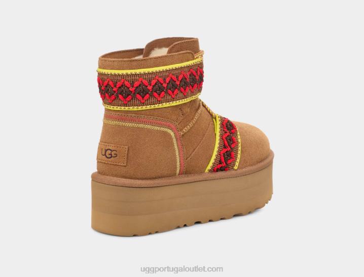 castanha plataforma de trança clássica mini ii UGG 20TJ2134 mulheres