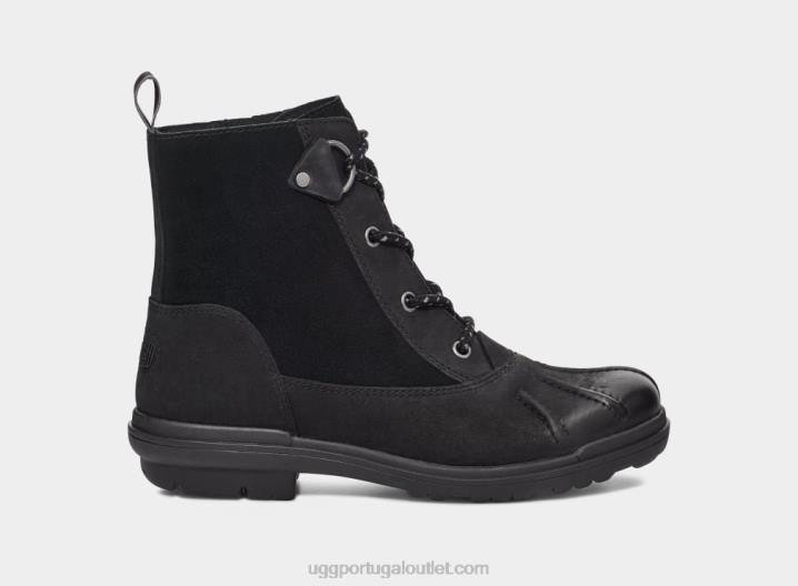 couro preto pato Habsburgo UGG 20TJ735 mulheres