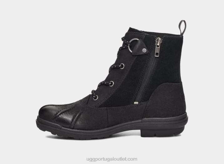 couro preto pato Habsburgo UGG 20TJ735 mulheres