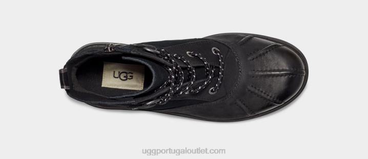 couro preto pato Habsburgo UGG 20TJ735 mulheres
