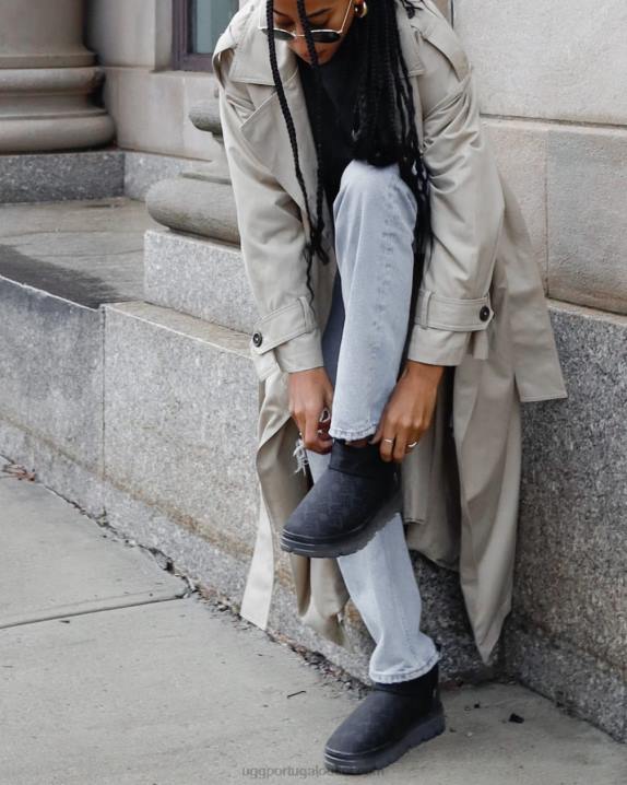 preto clássico ultra mini monograma UGG 20TJ2136 mulheres