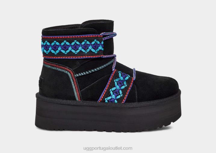 preto plataforma de trança clássica mini ii UGG 20TJ654 mulheres