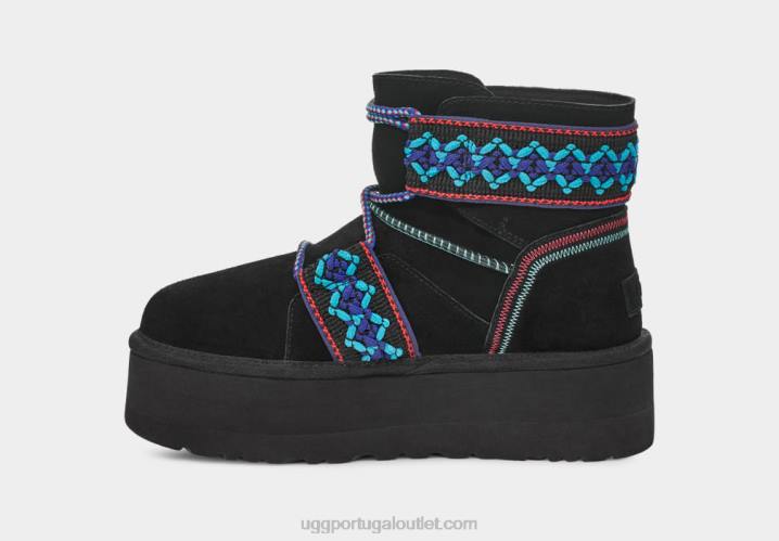 preto plataforma de trança clássica mini ii UGG 20TJ654 mulheres