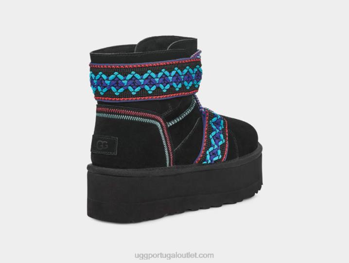 preto plataforma de trança clássica mini ii UGG 20TJ654 mulheres