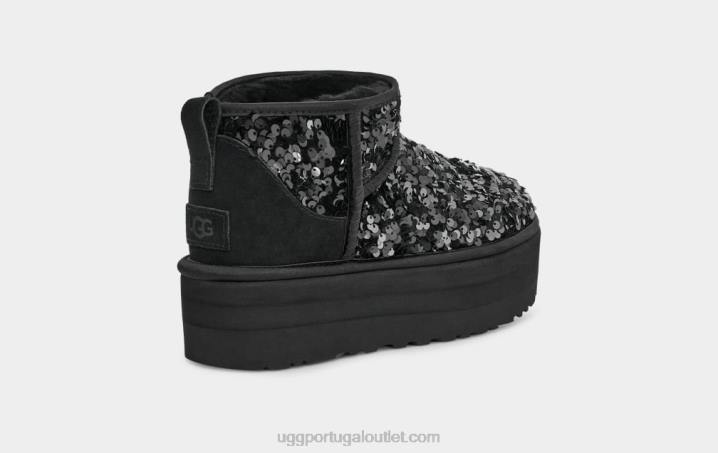 preto ultra mini lantejoulas grossas UGG 20TJ782 mulheres
