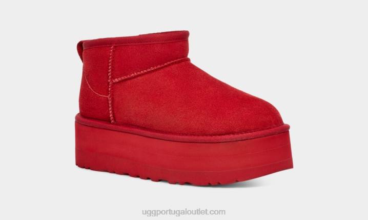 samba vermelho plataforma ultra mini clássica UGG 20TJ587 mulheres