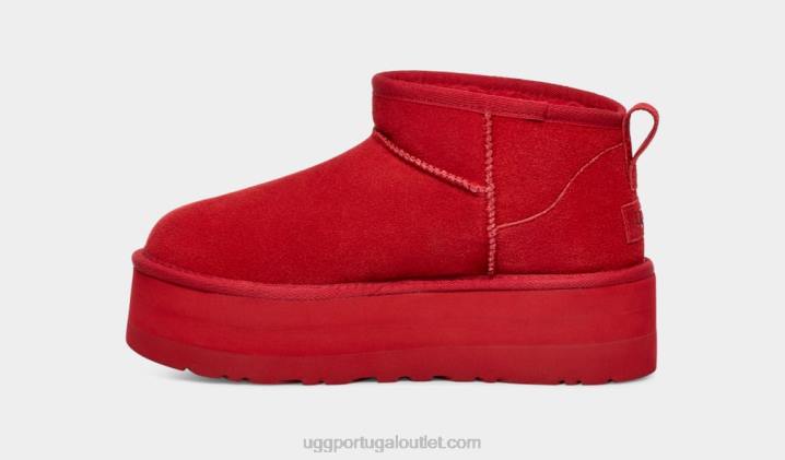 samba vermelho plataforma ultra mini clássica UGG 20TJ587 mulheres