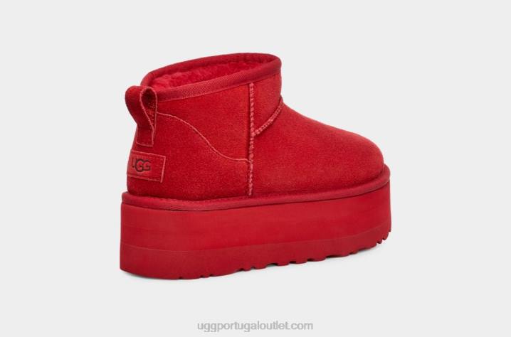 samba vermelho plataforma ultra mini clássica UGG 20TJ587 mulheres