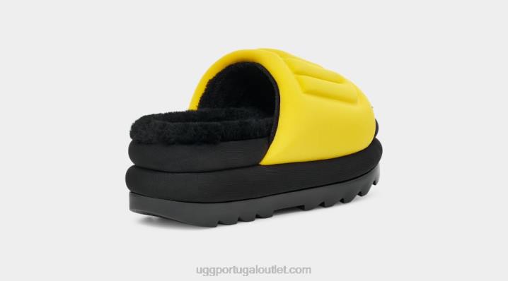 canário/preto maxi slide gráfico UGG 20TJ757 mulheres