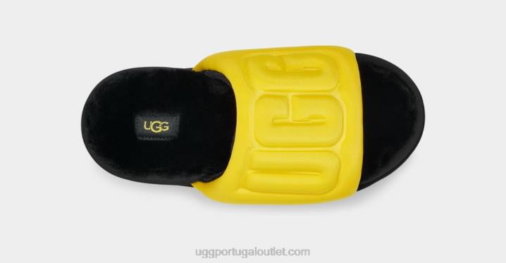 canário/preto maxi slide gráfico UGG 20TJ757 mulheres