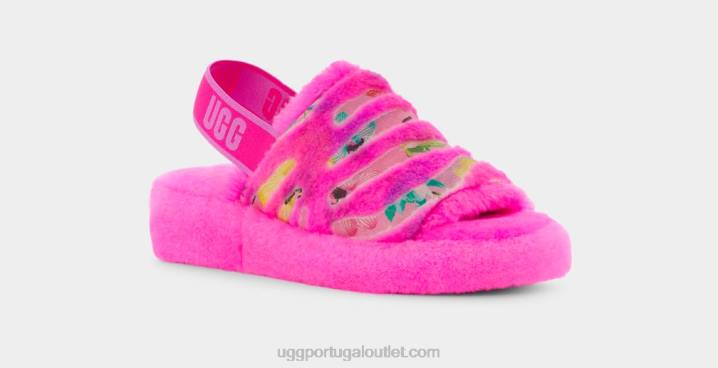 caramelo rosa fluff sim flor de tigre UGG 20TJ804 mulheres