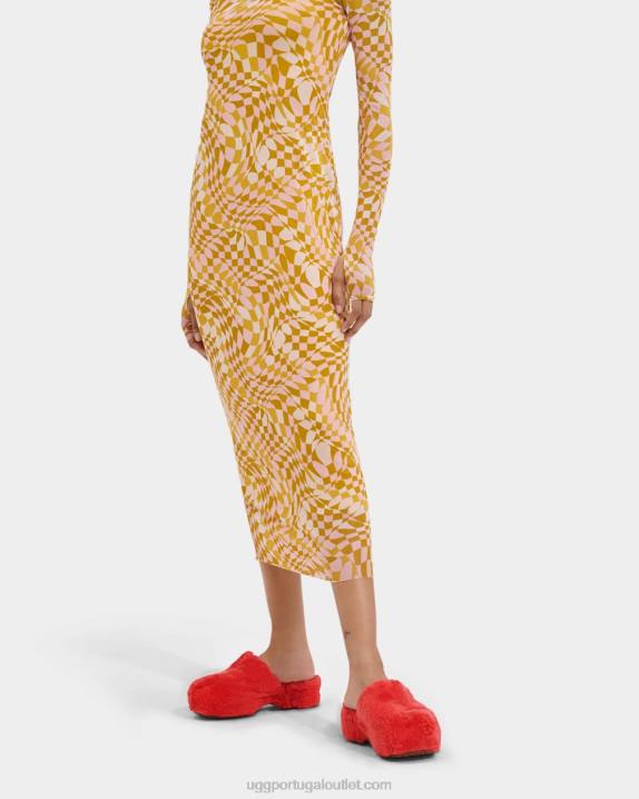 corrente vermelha tamanco de açúcar penugem UGG 20TJ47 mulheres