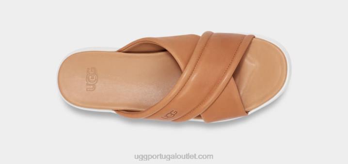 couro bege banda cruzada zayne UGG 20TJ538 mulheres
