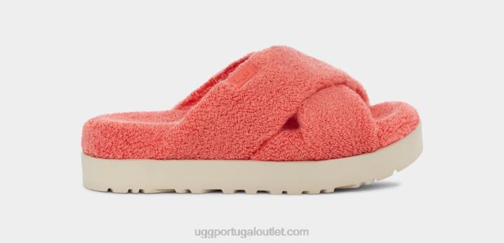 felicidade de pêssego fuzz sugar terry cross slide UGG 20TJ821 mulheres