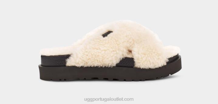 natural/preto corrediça cruzada de açúcar fuzz UGG 20TJ830 mulheres
