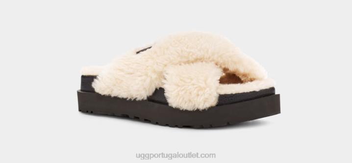 natural/preto corrediça cruzada de açúcar fuzz UGG 20TJ830 mulheres