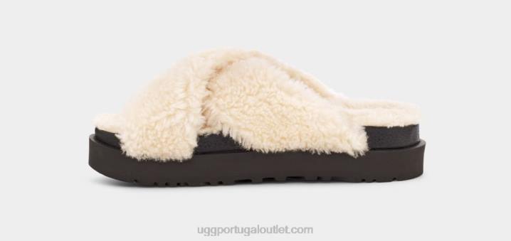 natural/preto corrediça cruzada de açúcar fuzz UGG 20TJ830 mulheres