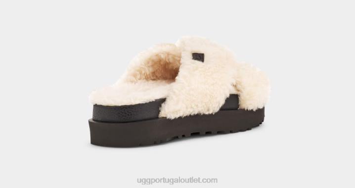 natural/preto corrediça cruzada de açúcar fuzz UGG 20TJ830 mulheres