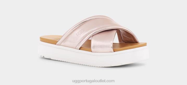 ouro rosa metálico banda cruzada zayne metálica UGG 20TJ44 mulheres