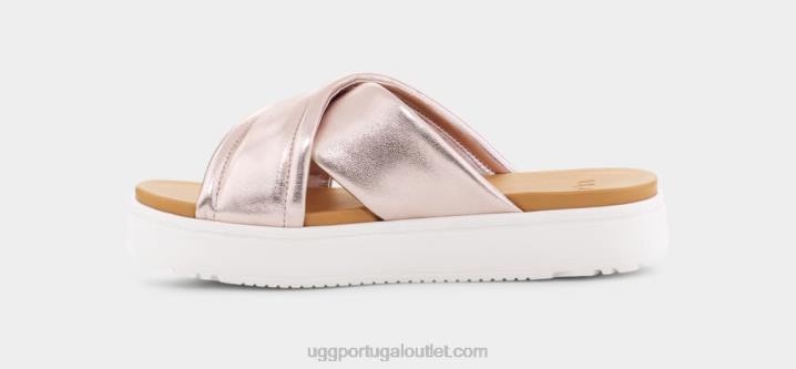 ouro rosa metálico banda cruzada zayne metálica UGG 20TJ44 mulheres