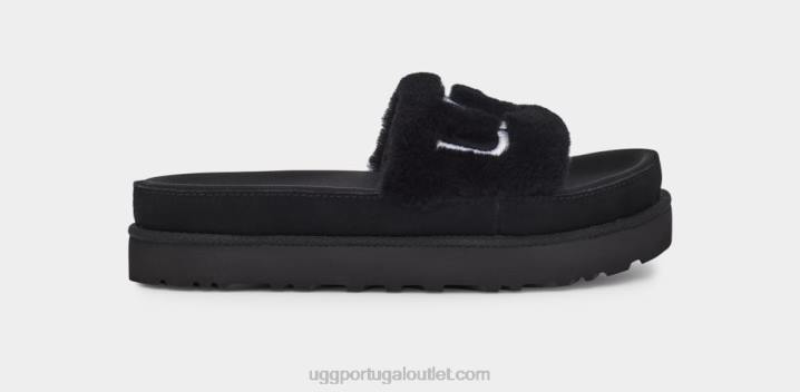 preto slide de pele latina UGG 20TJ829 mulheres