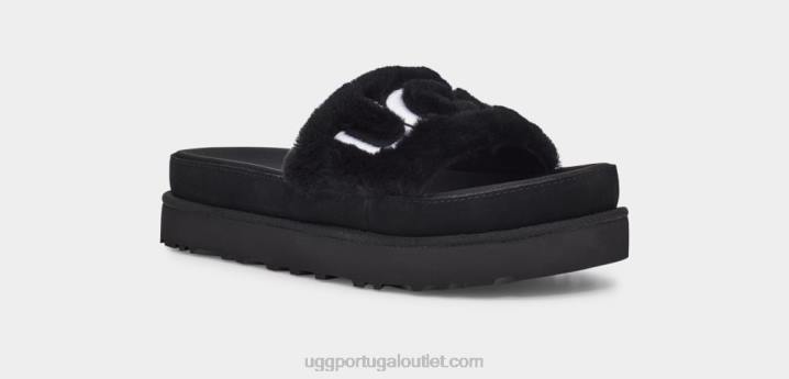 preto slide de pele latina UGG 20TJ829 mulheres