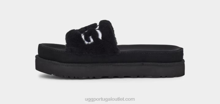 preto slide de pele latina UGG 20TJ829 mulheres