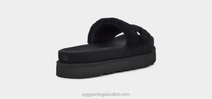 preto slide de pele latina UGG 20TJ829 mulheres