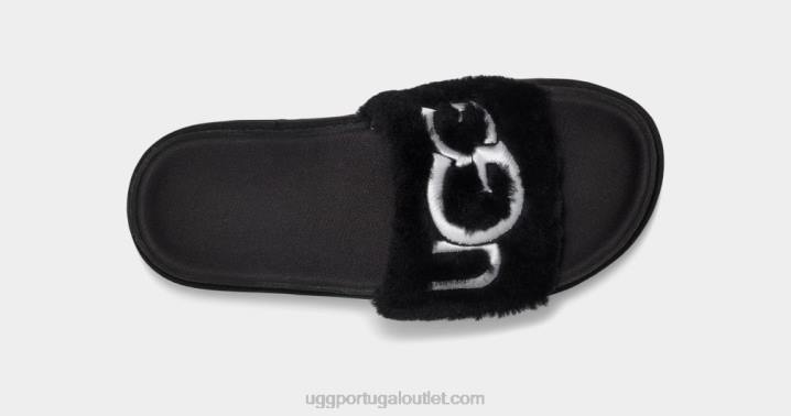 preto slide de pele latina UGG 20TJ829 mulheres