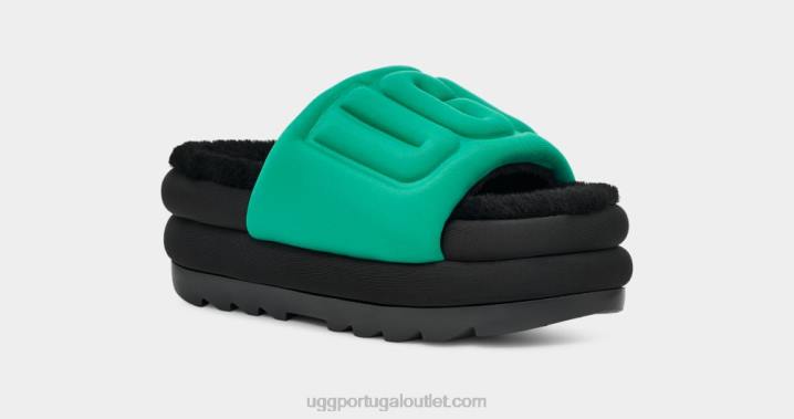 verde esmeralda/preto maxi slide gráfico UGG 20TJ758 mulheres