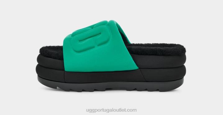 verde esmeralda/preto maxi slide gráfico UGG 20TJ758 mulheres