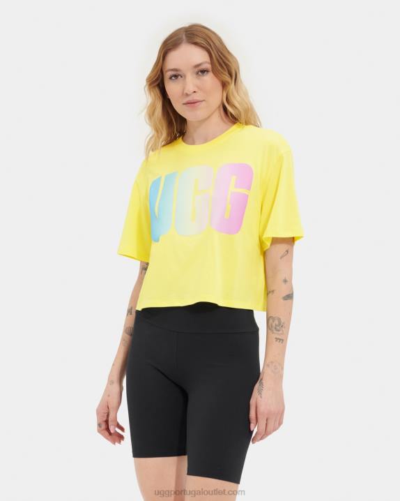 amarelo elfo camiseta com logo cropped Pattie UGG 20TJ1256 mulheres
