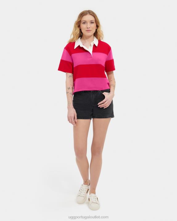 batom vermelho/rosa carmesim camisa polo de rugby keon UGG 20TJ1150 mulheres