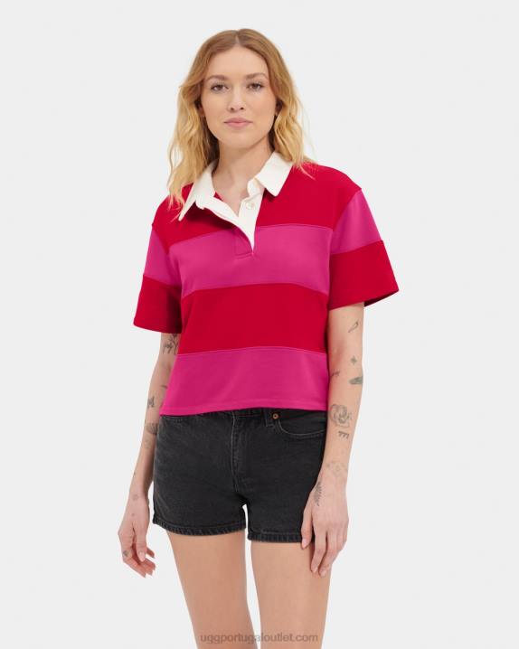 batom vermelho/rosa carmesim camisa polo de rugby keon UGG 20TJ1150 mulheres