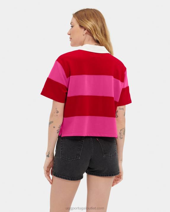 batom vermelho/rosa carmesim camisa polo de rugby keon UGG 20TJ1150 mulheres