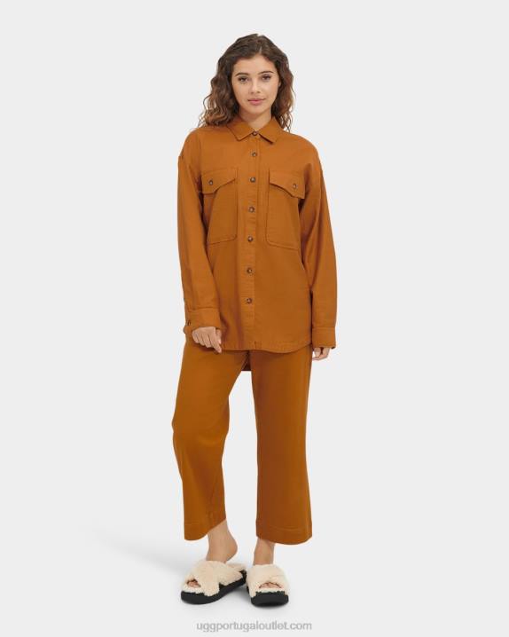 mostarda marrom camisa manga longa kimya UGG 20TJ1303 mulheres