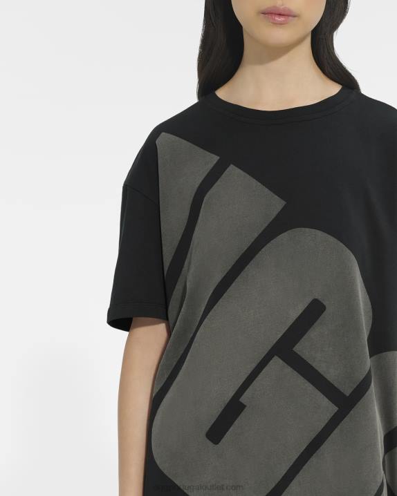 preto/carvão camiseta logo jacqueline UGG 20TJ1321 mulheres