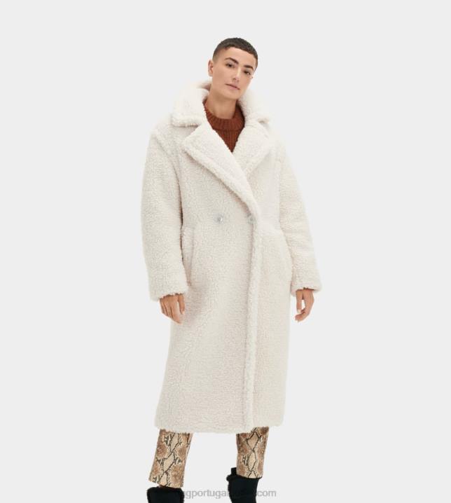branco de inverno casaco longo de pelúcia gertrude UGG 20TJ2074 mulheres