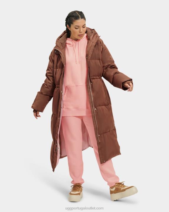 castanha escura keeley casaco longo puffer UGG 20TJ2154 mulheres