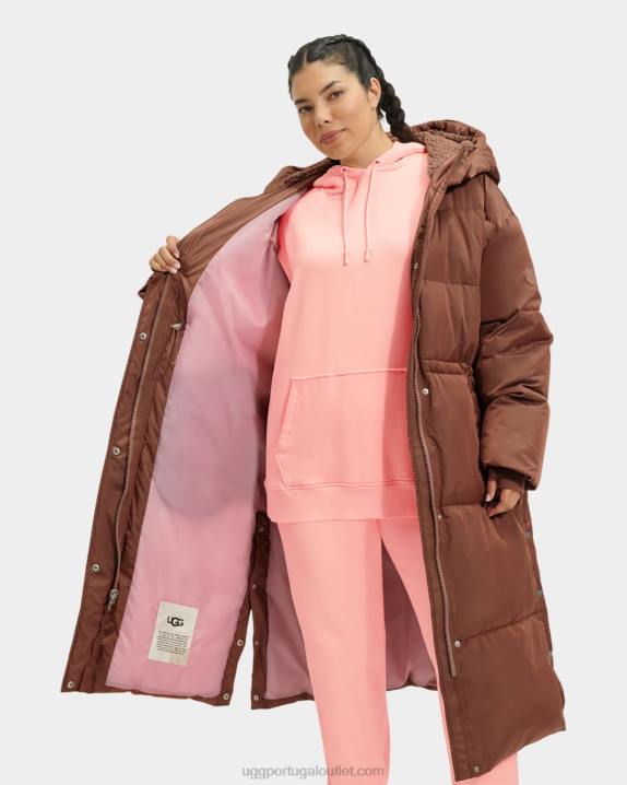 castanha escura keeley casaco longo puffer UGG 20TJ2154 mulheres
