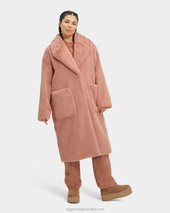 coral queimado casaco de pele falsa avaline UGG 20TJ1271 mulheres