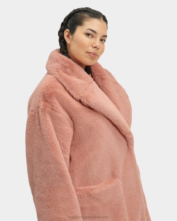 coral queimado casaco de pele falsa avaline UGG 20TJ1271 mulheres
