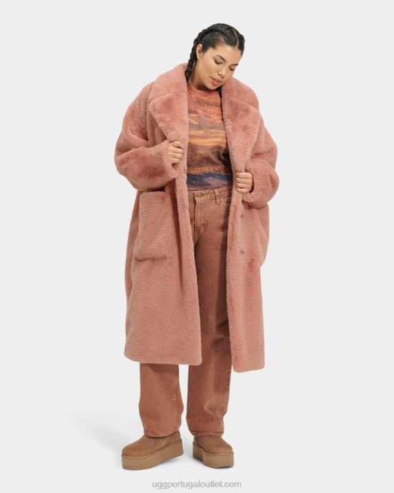 coral queimado casaco de pele falsa avaline UGG 20TJ1271 mulheres