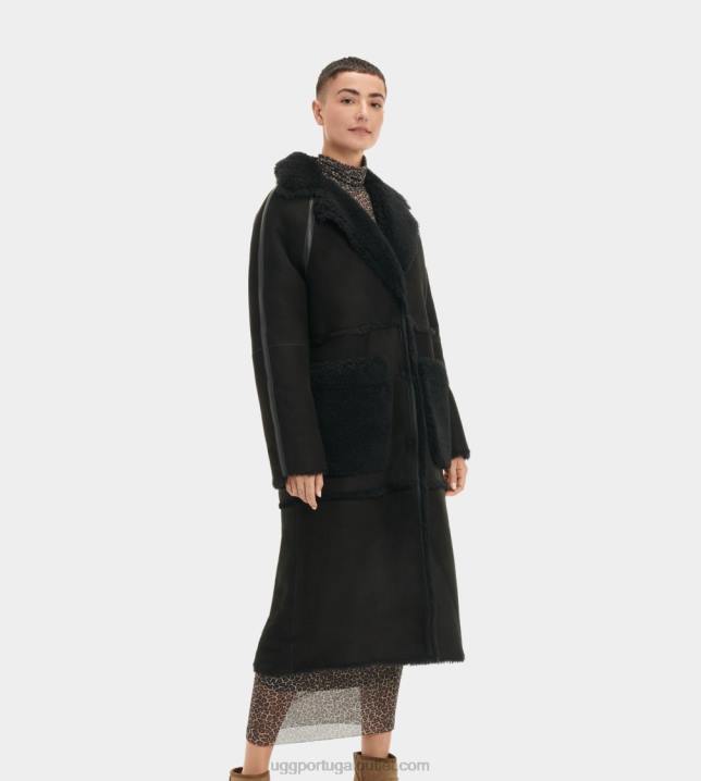 preto casaco de pele de carneiro fayre twinface UGG 20TJ1170 mulheres