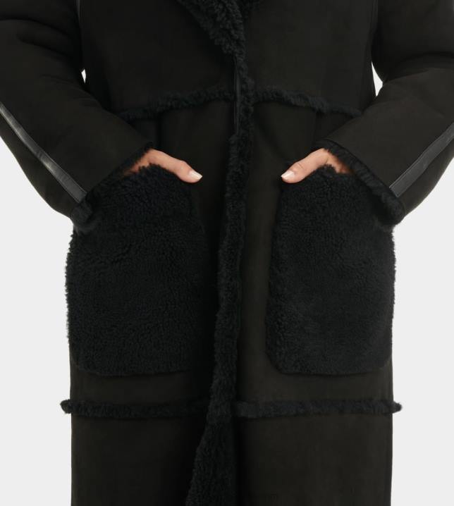 preto casaco de pele de carneiro fayre twinface UGG 20TJ1170 mulheres