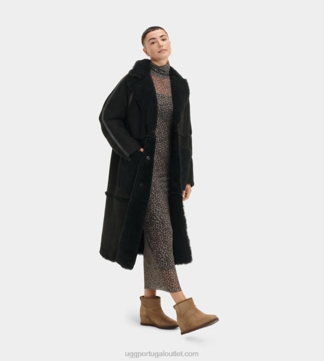preto casaco de pele de carneiro fayre twinface UGG 20TJ1170 mulheres