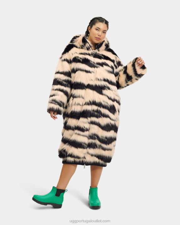 preto e creme casaco de pele sintética oversized koko UGG 20TJ1275 mulheres